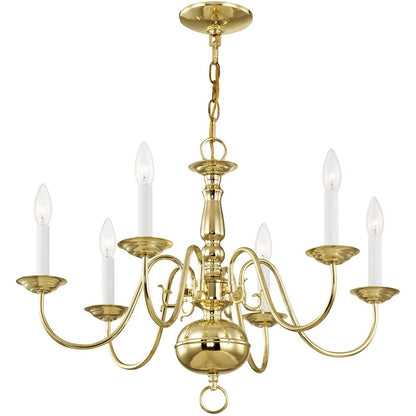 Brass Six Light Metal Dimmable Chandelier With Shades HomeRoots