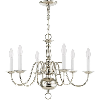 Nickel Six Light Metal Dimmable Chandelier With Shades HomeRoots