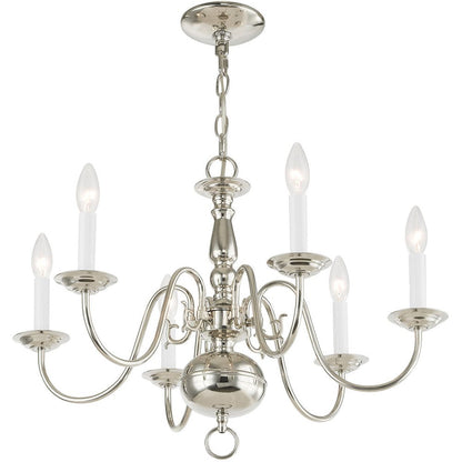 Nickel Six Light Metal Dimmable Chandelier With Shades HomeRoots