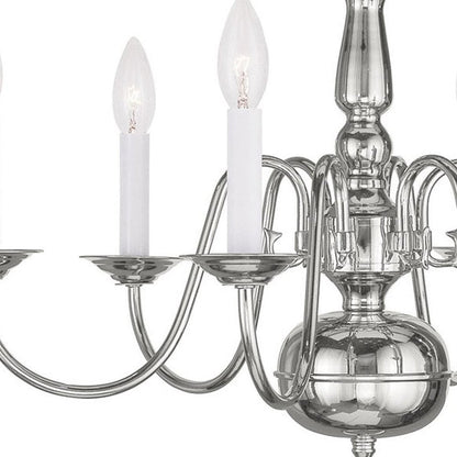 Nickel Six Light Metal Dimmable Chandelier With Shades HomeRoots