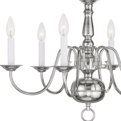 Nickel Six Light Metal Dimmable Chandelier With Shades HomeRoots