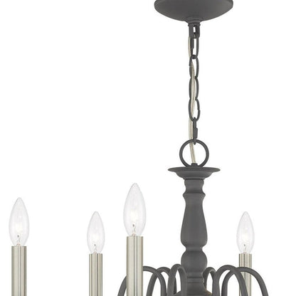 Gray Six Light Metal Dimmable Chandelier With Shades HomeRoots