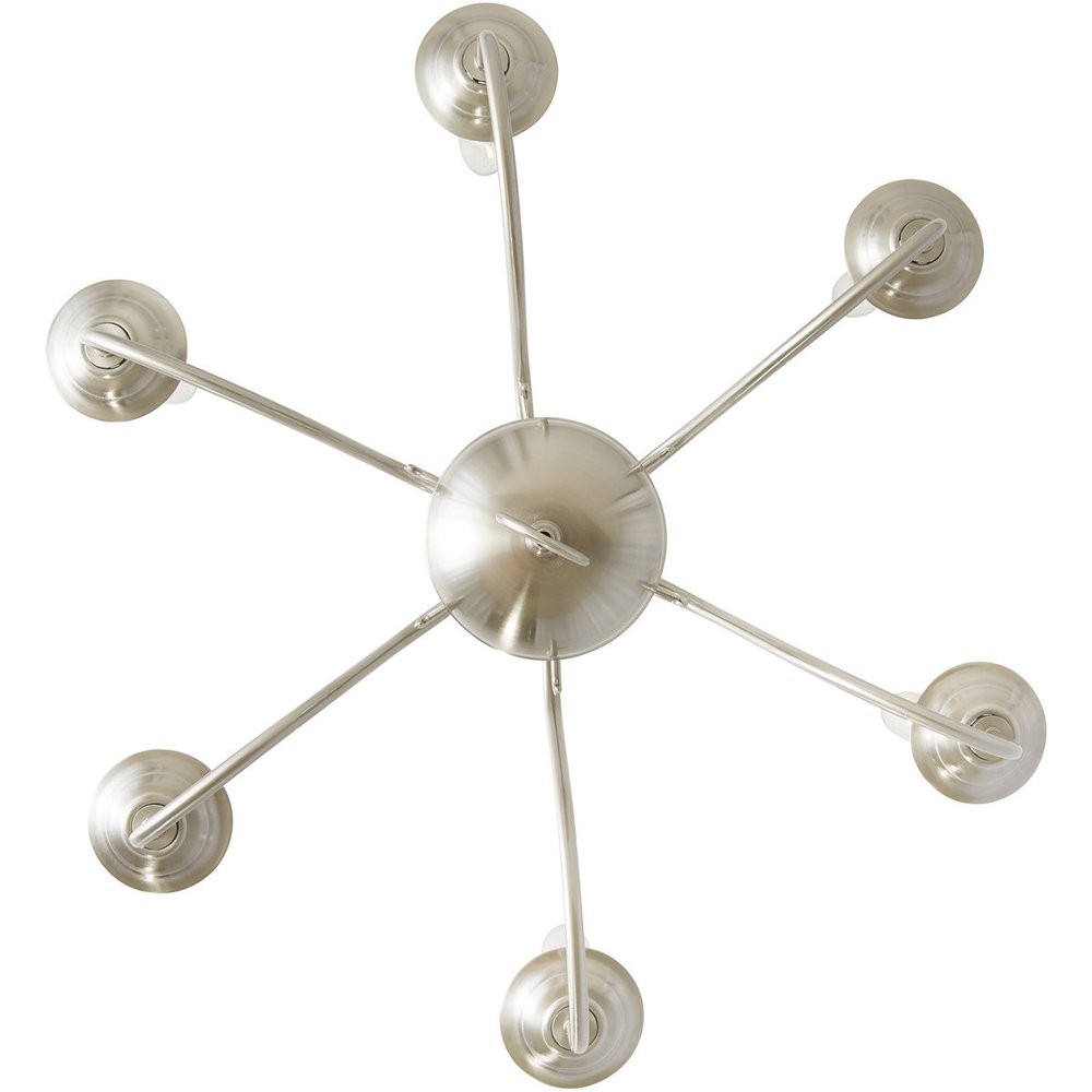 Nickel Six Light Metal Dimmable Chandelier With Shades HomeRoots