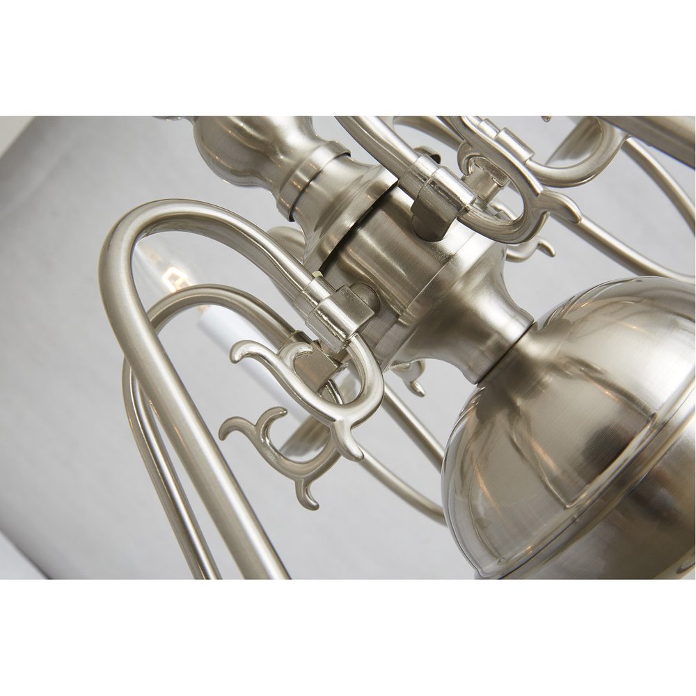 Nickel Six Light Metal Dimmable Chandelier With Shades HomeRoots