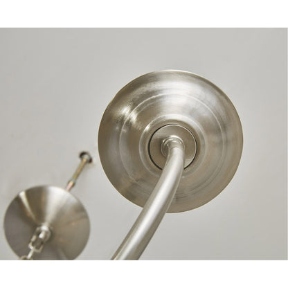 Nickel Six Light Metal Dimmable Chandelier With Shades HomeRoots