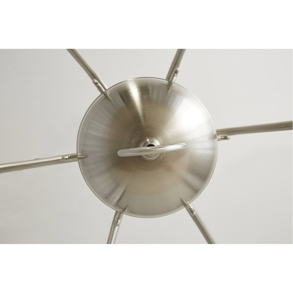 Nickel Six Light Metal Dimmable Chandelier With Shades HomeRoots