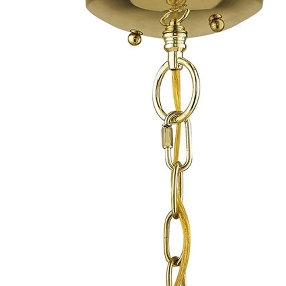Brass Three Light Metal Dimmable Chandelier With Shades HomeRoots