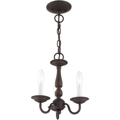 Bronze Three Light Metal Dimmable Chandelier With Shades HomeRoots
