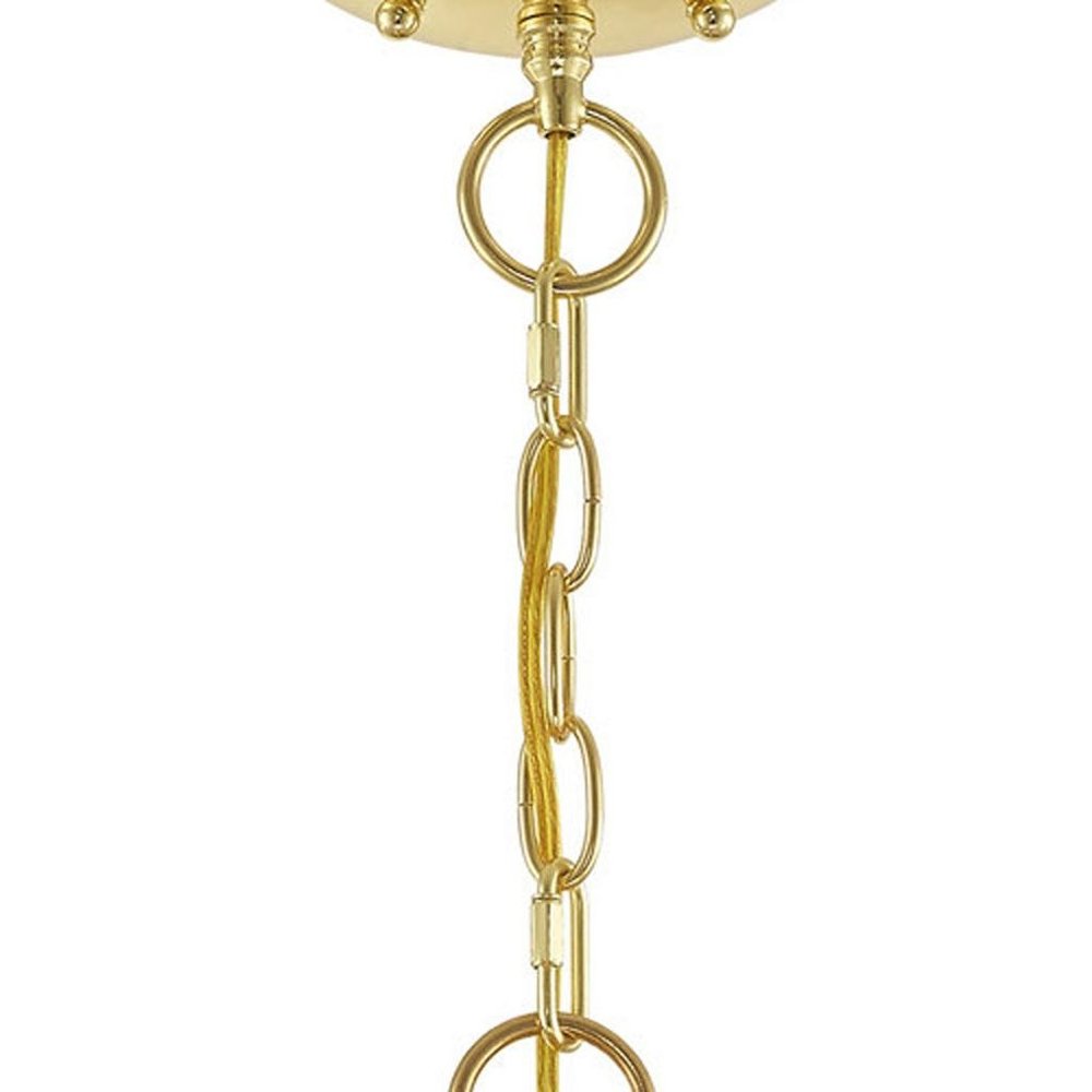 Brass Five Light Metal Dimmable Chandelier With Shades HomeRoots