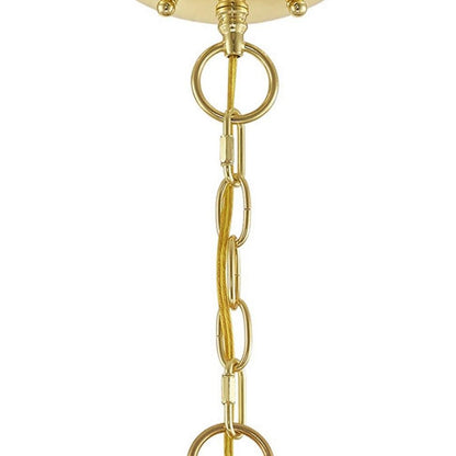 Brass Five Light Metal Dimmable Chandelier With Shades HomeRoots