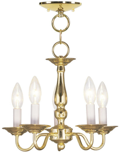 Brass Five Light Metal Dimmable Chandelier With Shades HomeRoots