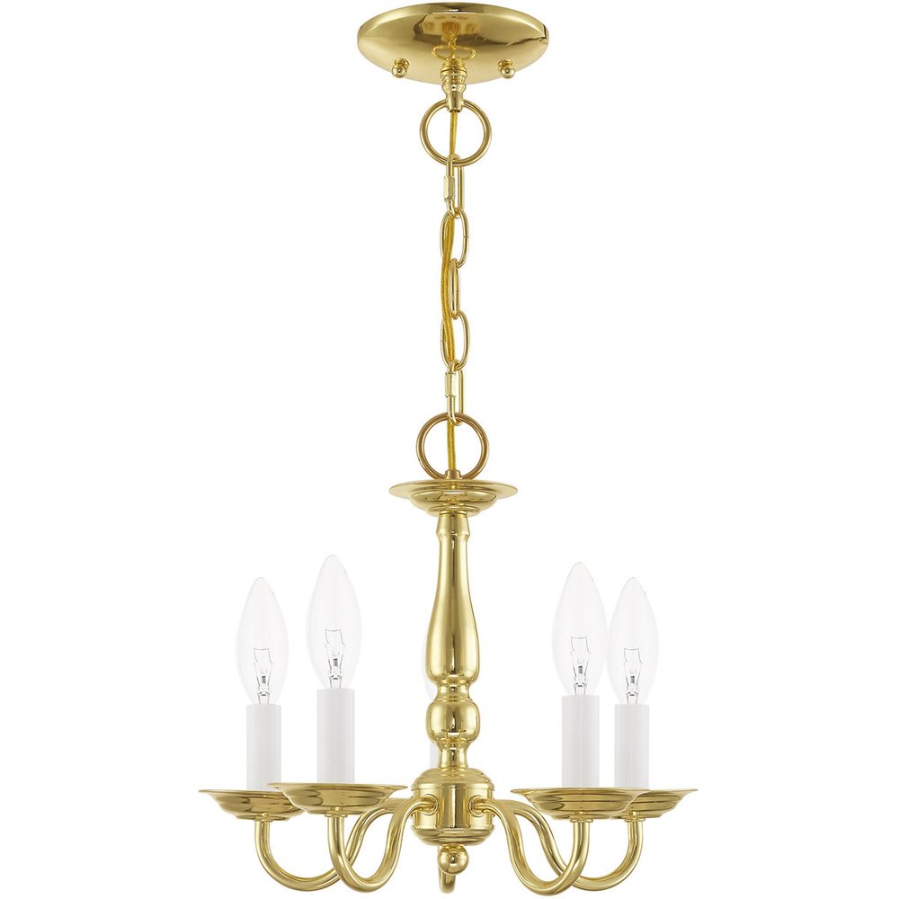 Brass Five Light Metal Dimmable Chandelier With Shades HomeRoots