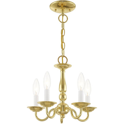 Brass Five Light Metal Dimmable Chandelier With Shades HomeRoots