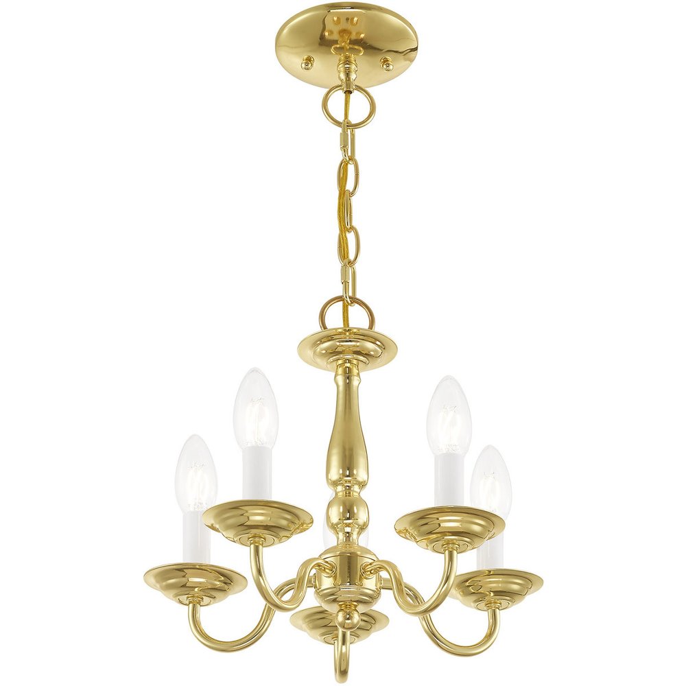 Brass Five Light Metal Dimmable Chandelier With Shades HomeRoots
