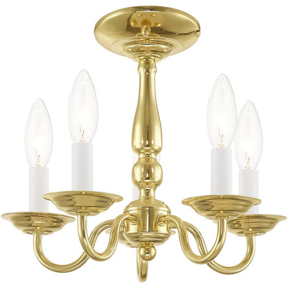 Brass Five Light Metal Dimmable Chandelier With Shades HomeRoots