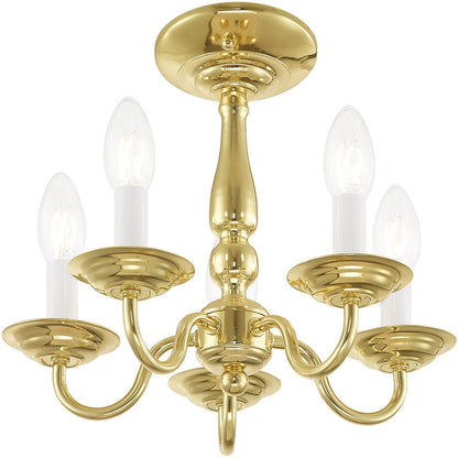 Brass Five Light Metal Dimmable Chandelier With Shades HomeRoots