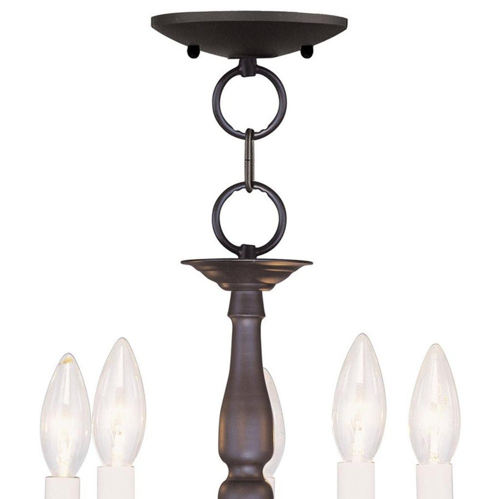Bronze Five Light Metal Dimmable Chandelier With Shades HomeRoots