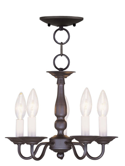 Bronze Five Light Metal Dimmable Chandelier With Shades HomeRoots