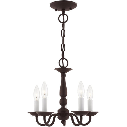 Bronze Five Light Metal Dimmable Chandelier With Shades HomeRoots