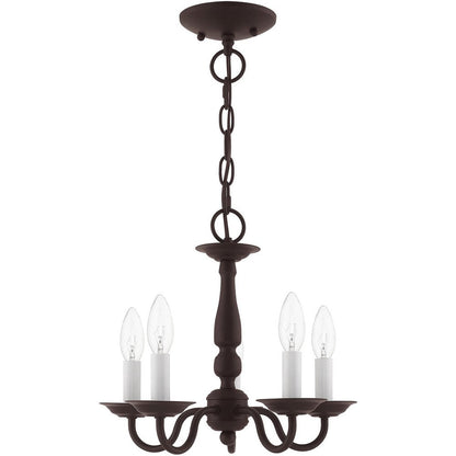 Bronze Five Light Metal Dimmable Chandelier With Shades HomeRoots