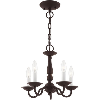 Bronze Five Light Metal Dimmable Chandelier With Shades HomeRoots