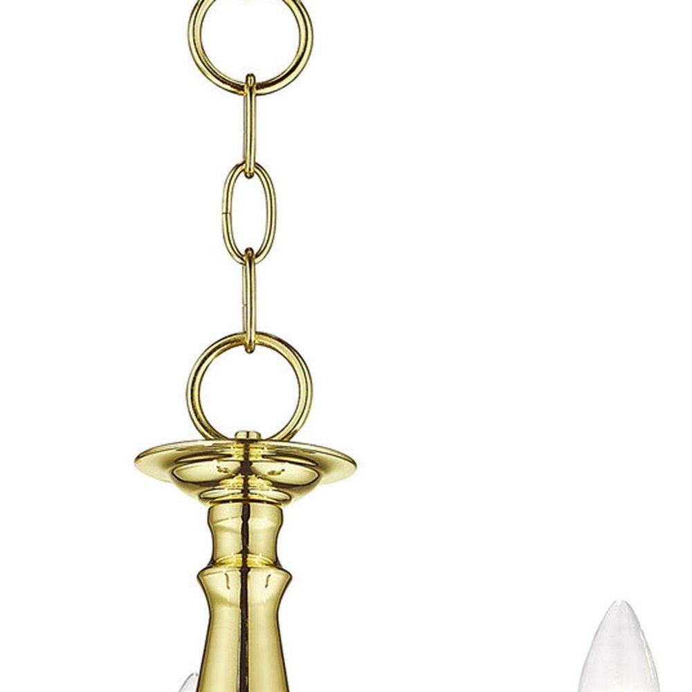 Brass Three Light Metal Dimmable Chandelier With Shades HomeRoots