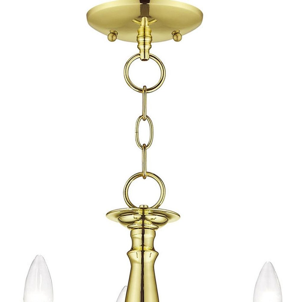 Brass Three Light Metal Dimmable Chandelier With Shades HomeRoots