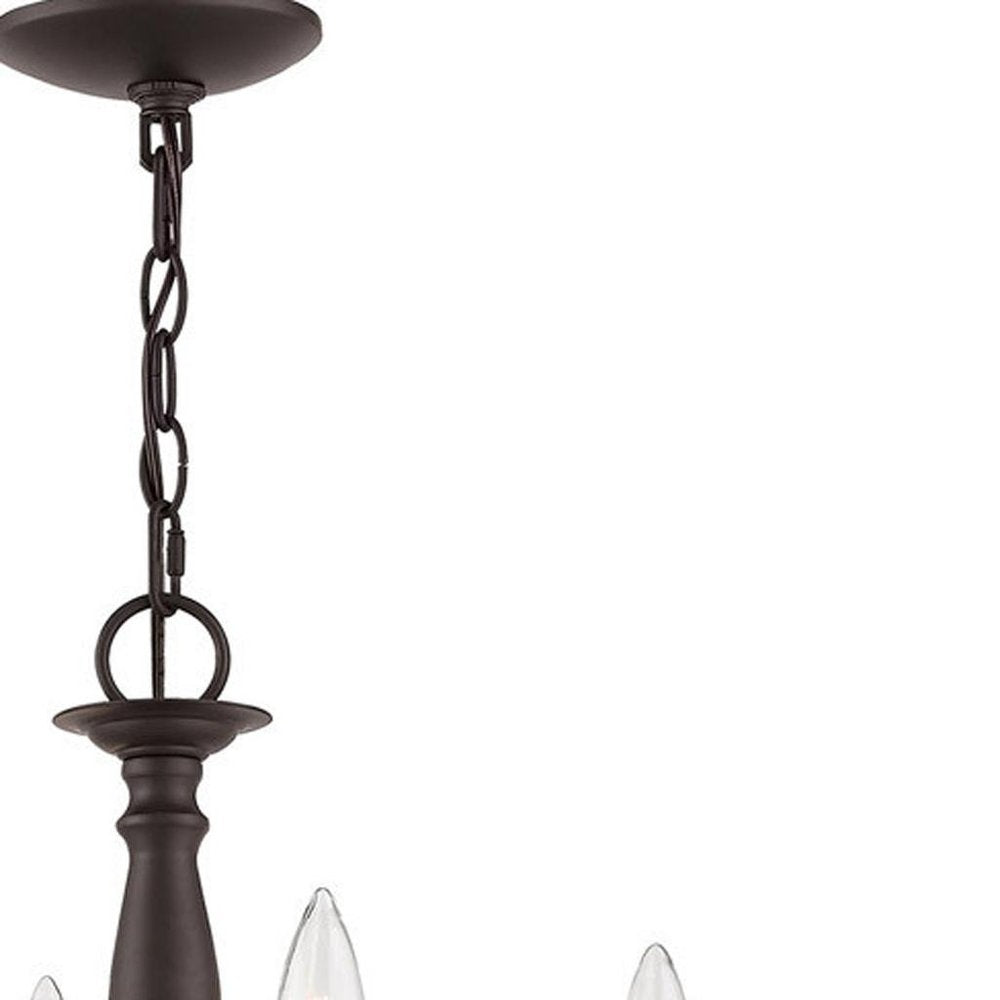 Bronze Twelve Light Metal Dimmable Chandelier With Shades HomeRoots