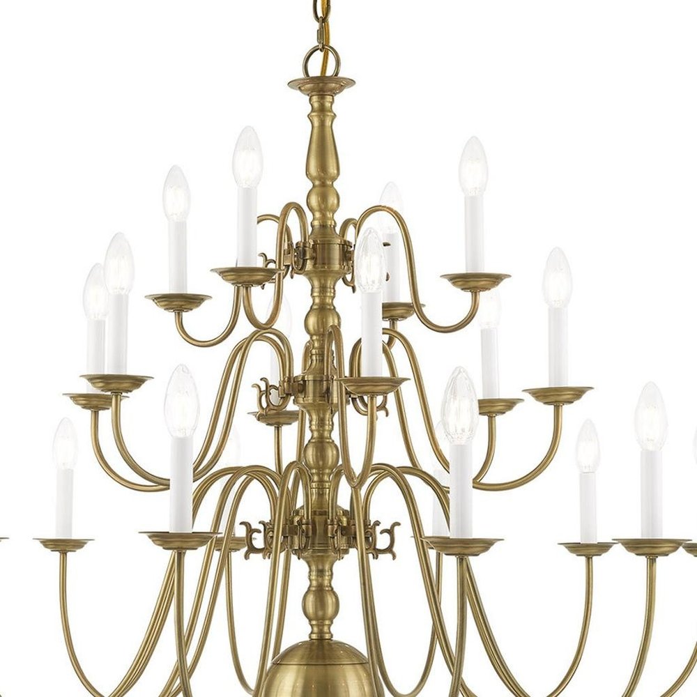Antiqued Brass Multi Light Metal Dimmable Chandelier With Shades HomeRoots
