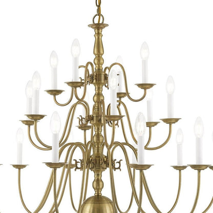 Antiqued Brass Multi Light Metal Dimmable Chandelier With Shades HomeRoots
