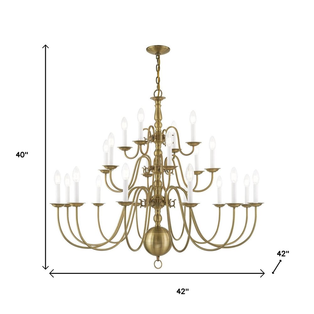 Antiqued Brass Multi Light Metal Dimmable Chandelier With Shades HomeRoots
