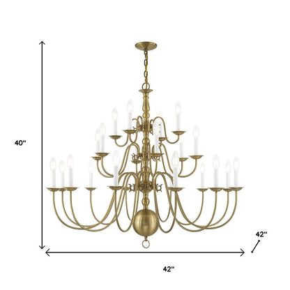 Antiqued Brass Multi Light Metal Dimmable Chandelier With Shades HomeRoots