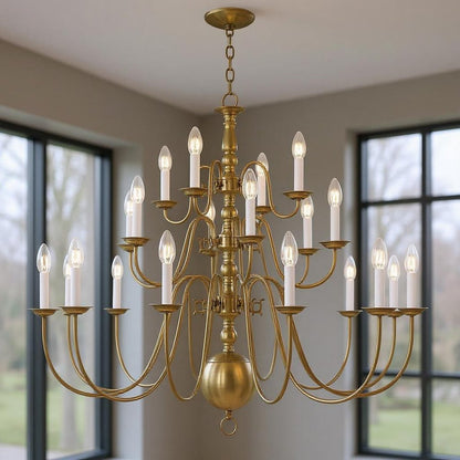 Antiqued Brass Multi Light Metal Dimmable Chandelier With Shades HomeRoots