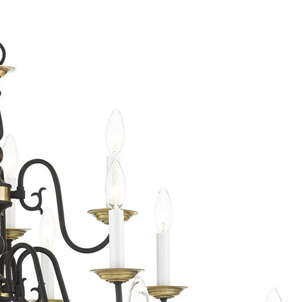 Black Multi Light Metal Dimmable Chandelier With Shades HomeRoots
