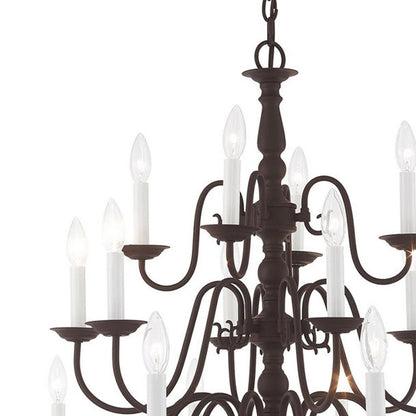 Bronze Multi Light Metal Dimmable Chandelier With Shades HomeRoots