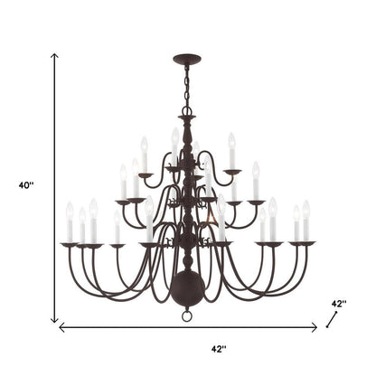 Bronze Multi Light Metal Dimmable Chandelier With Shades HomeRoots