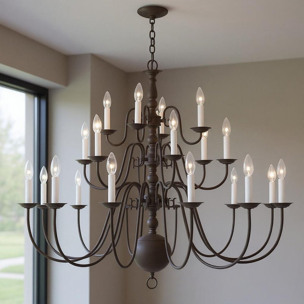 Bronze Multi Light Metal Dimmable Chandelier With Shades HomeRoots