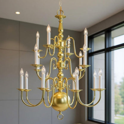 Brass Multi Light Metal Dimmable Chandelier With Shades HomeRoots