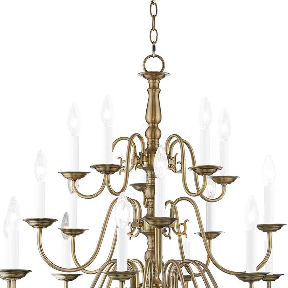 Antiqued Brass Multi Light Metal Dimmable Chandelier With Shades HomeRoots