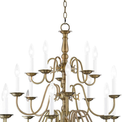 Antiqued Brass Multi Light Metal Dimmable Chandelier With Shades HomeRoots
