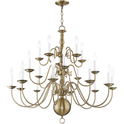 Antiqued Brass Multi Light Metal Dimmable Chandelier With Shades HomeRoots