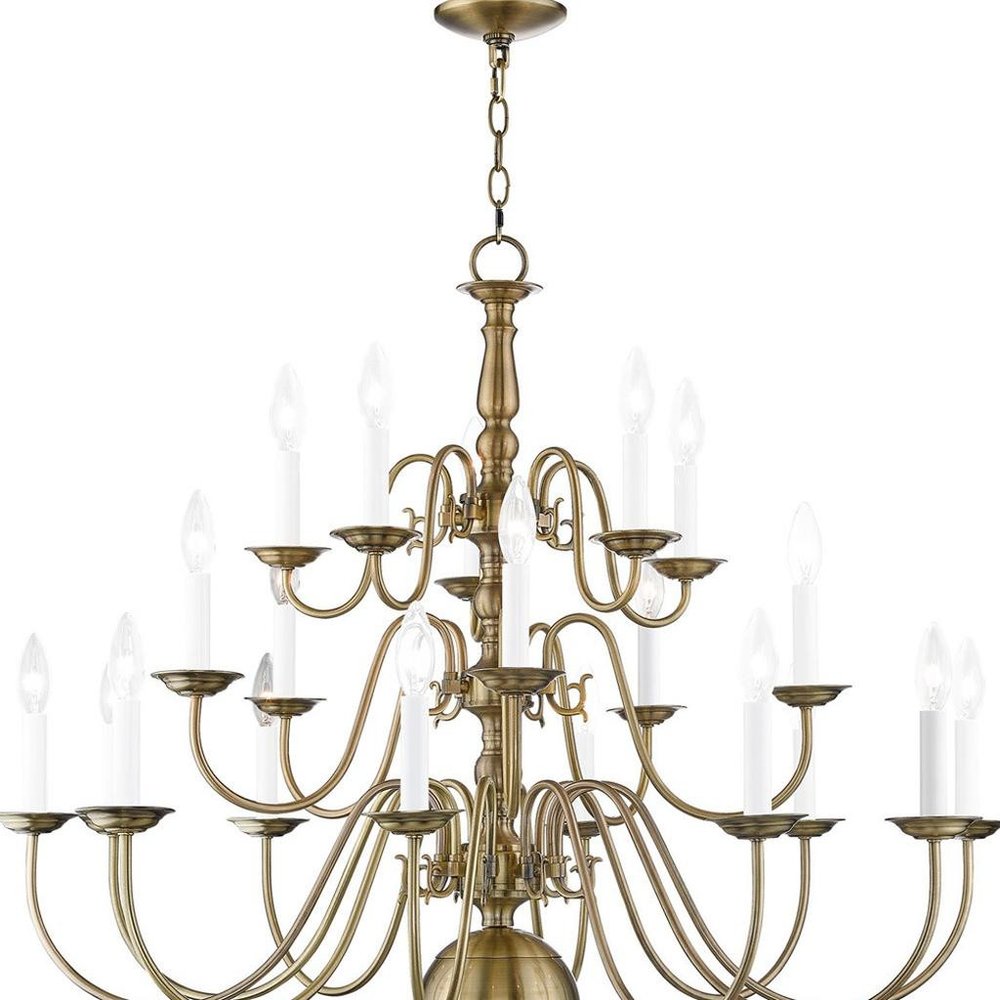 Antiqued Brass Multi Light Metal Dimmable Chandelier With Shades HomeRoots