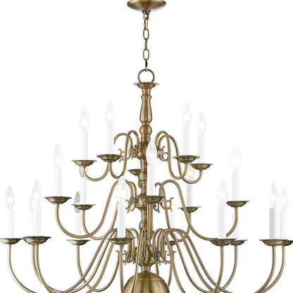 Antiqued Brass Multi Light Metal Dimmable Chandelier With Shades HomeRoots