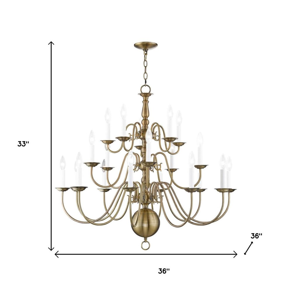 Antiqued Brass Multi Light Metal Dimmable Chandelier With Shades HomeRoots