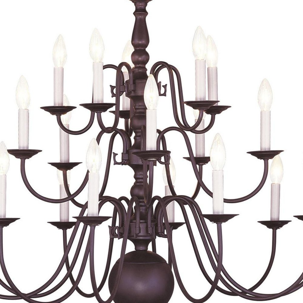Bronze Multi Light Metal Dimmable Chandelier With Shades HomeRoots