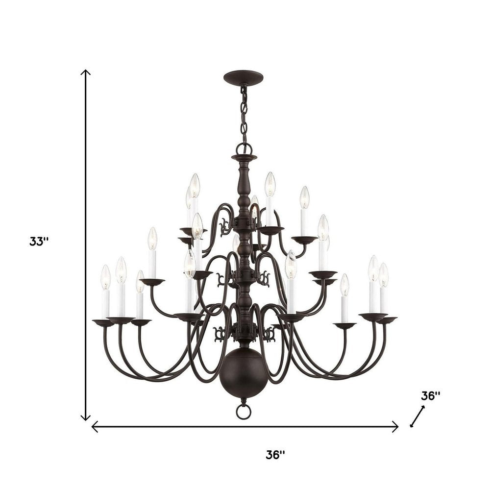 Bronze Multi Light Metal Dimmable Chandelier With Shades HomeRoots