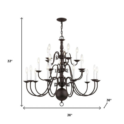 Bronze Multi Light Metal Dimmable Chandelier With Shades HomeRoots