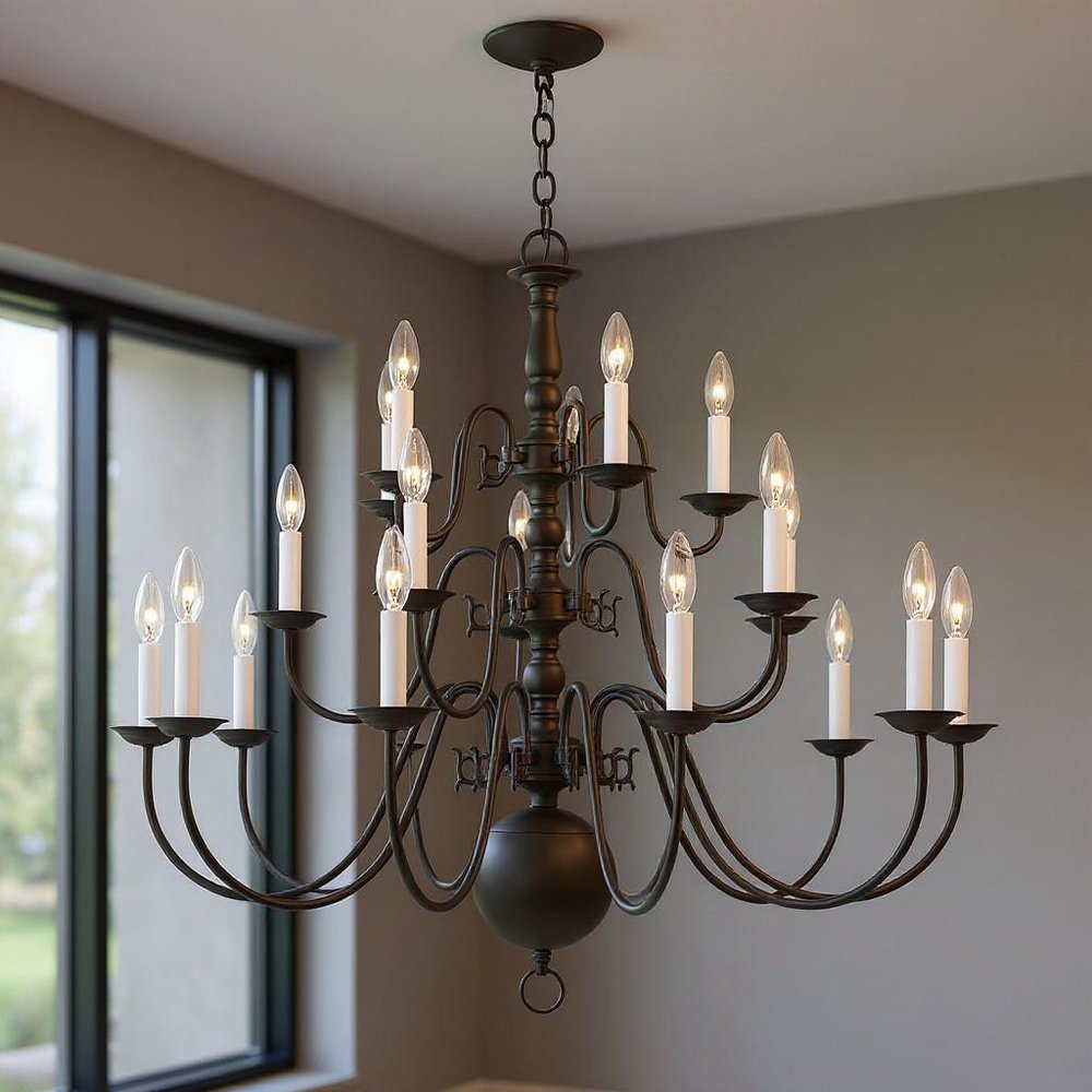 Bronze Multi Light Metal Dimmable Chandelier With Shades HomeRoots