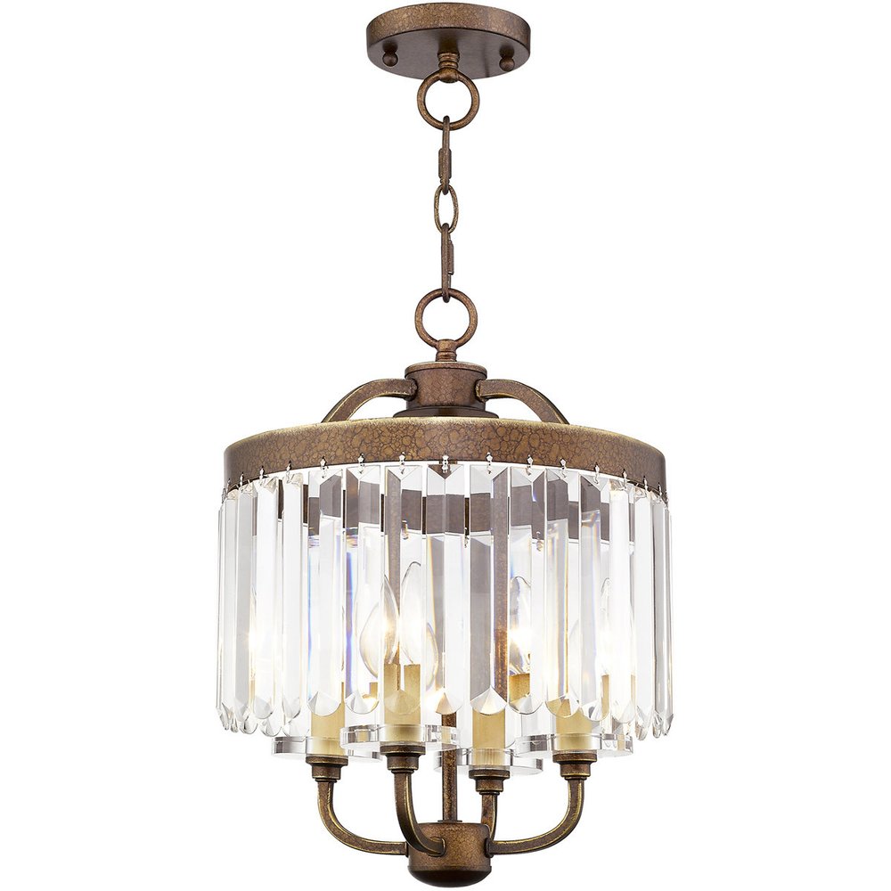 Bronze Four Light Metal Dimmable Chandelier With Shades HomeRoots