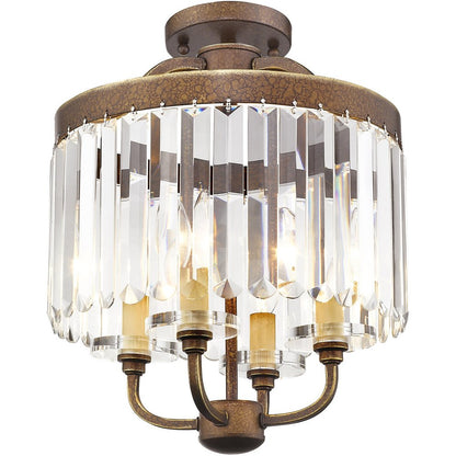 Bronze Four Light Metal Dimmable Chandelier With Shades HomeRoots